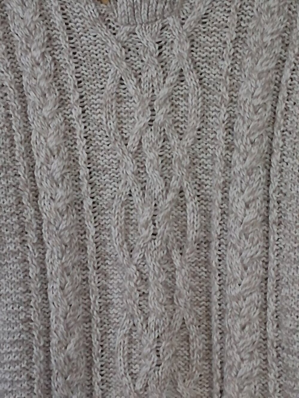Vintage Immagini Italy Chunky Cable Knit Shawl Neck Toggle Sweater Men's L Cream - Picture 4 of 6